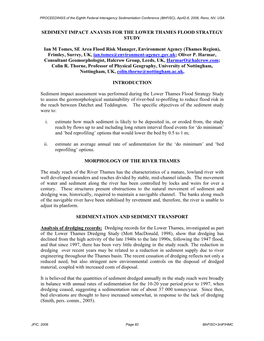 Sediment Impact Anaysis for the Lower Thames Flood Strategy Study
