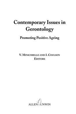 Contemporary Issues in Gerontology: Promoting Positive Ageing