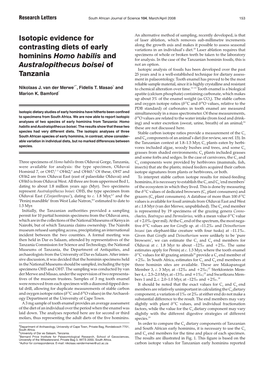 Isotopic Evidence for Contrasting Diets of Early Hominins Homo Habilis And