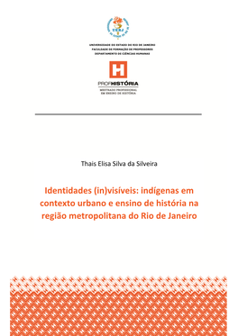 Indígenas Em Contexto Urbano E Ensino De História Na Região Metropolitana Do Rio De Janeiro