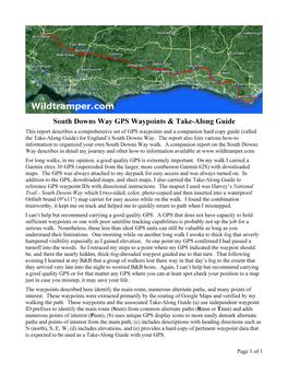 South Downs Way GPS Waypoints & Take-Along Guide