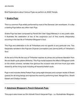 2. Adeshwar Bhagwan's Panch Kalyanak Puja