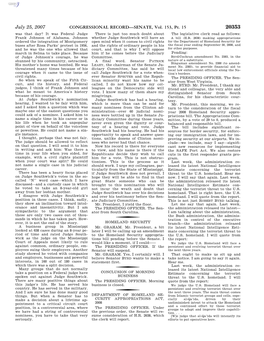 CONGRESSIONAL RECORD—SENATE, Vol. 153, Pt. 15 July 25