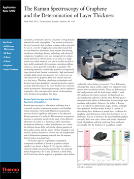 Raman Spectroscopy of Graphene and the Determination of Layer Thickness