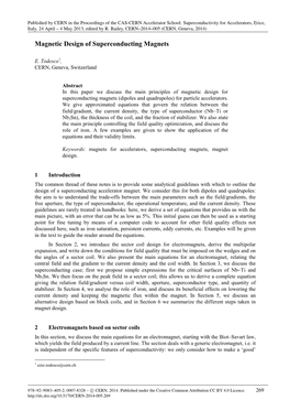 Magnetic Design of Superconducting Magnets