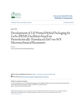 Development of 3-D Printed Hybrid Packaging for Gaas-MEMS