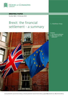 Brexit: the Financial Settlement - a Summary