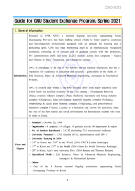 Guide for GNU Student Exchange Program, Spring 2021