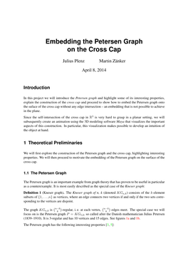 Embedding the Petersen Graph on the Cross Cap