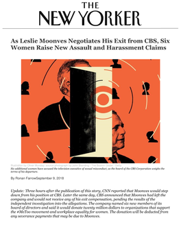 As Leslie Moonves Negotiates His Exit from CBS, Six Women Raise New Assault and Harassment Claims