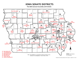 IOWA SENATE DISTRICTS the 88Th General Assembly (2019-2020)