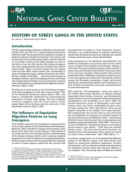 HISTORY of STREET GANGS in the UNITED STATES By: James C