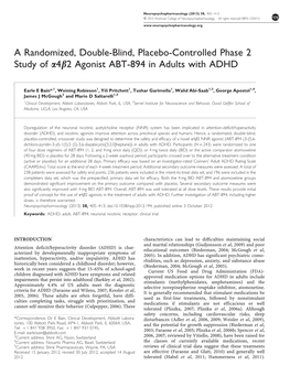 2 Agonist ABT-894 in Adults with ADHD