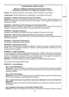 STANWIX RURAL PARISH COUNCIL Minutes of a Meeting of Stanwix