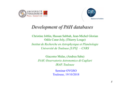 Development of PAH Databases