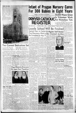 DENVER CATHOLIC REGISTER Telephone, Keyitone 4205 Thursday, April 1, 1954 St