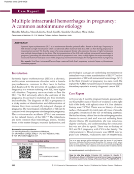 Multiple Intracranial Hemorrhages in Pregnancy