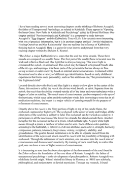 1 I Have Been Reading Several Most Interesting Chapters on the Thinking of Roberto Assagioli, the Father of Transpersonal Psycho