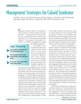 Management Strategies for Cuboid Syndrome