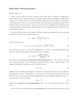 Black Hole Thermodynamics