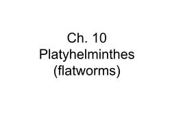 Flatworms) Characteristics