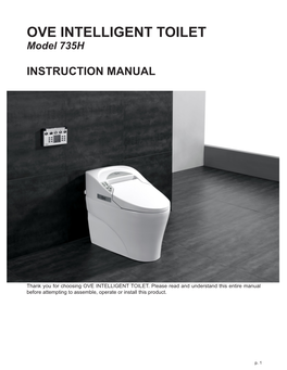 OVE INTELLIGENT TOILET Model 735H