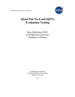 Quad Flat No-Lead (QFN) Evauation Test