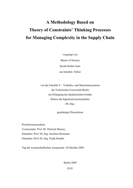 A Methodology Based on Theory of Constraints' Thinking