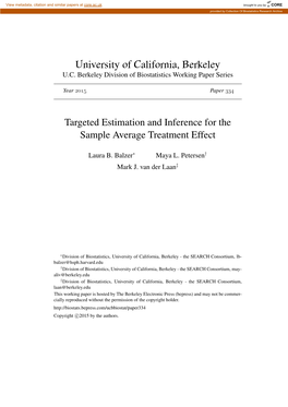 Targeted Estimation and Inference for the Sample Average Treatment Effect