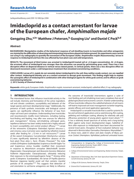 Imidacloprid As a Contact Arrestant for Larvae of the European Chafer