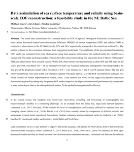 Data Assimilation of Sea Surface Temperature and Salinity Using Basin