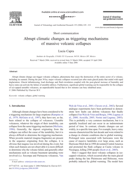 Abrupt Climatic Changes As Triggering Mechanisms of Massive Volcanic Collapses