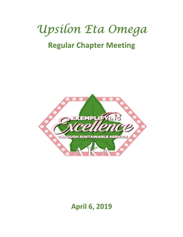 Upsilon Eta Omega Regular Chapter Meeting