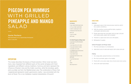 Pigeon Pea Hummus Pineapple and Mango