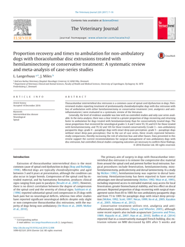 Proportion Recovery and Times to Ambulation for Non