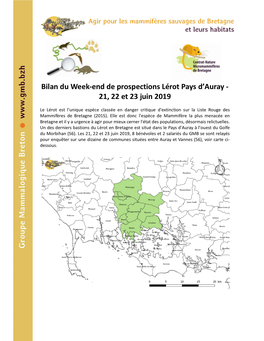LE CAMPION T. , 2019 Week-End De Prospections Lérot – Pays D'auray