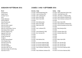 Dogshow Rotterdam 2016 Judges 3 and 4 September 2016