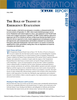 The Role of Transit in Emergency Evacuation