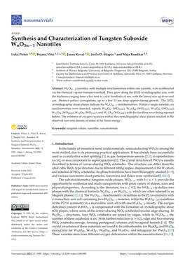 Synthesis and Characterization of Tungsten Suboxide Wno3n−1 Nanotiles