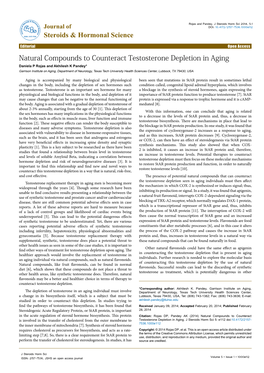 Natural Compounds to Counteract Testosterone Depletion in Aging