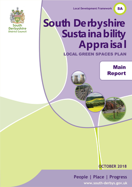 South Derbyshire Sustainability Appraisal Local Green Spaces Plan