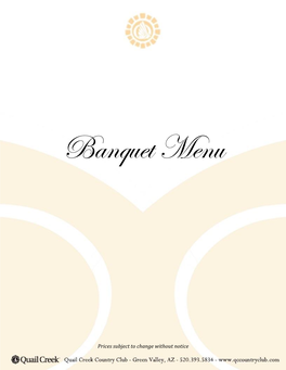 Banquet Menu