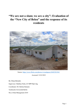 New City of Belen” and the Response of Its Residents