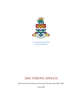 2004 Throne Speech