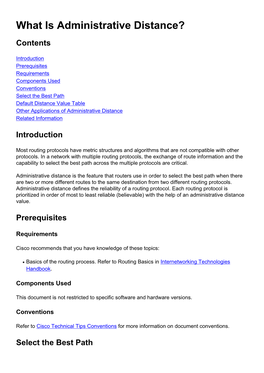 What Is Administrative Distance?