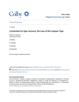 The Case of the Caspian Tiger