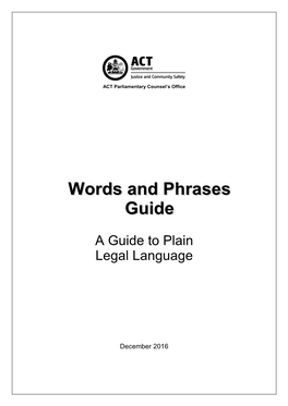 Words and Phrases Guide