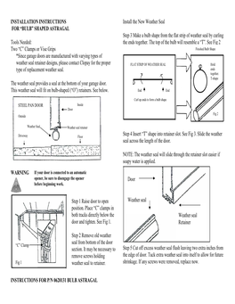 “BULB” SHAPED ASTRAGAL Tools Needed: Two