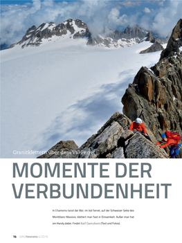 Granitklettern Über Dem Val Ferret Momente Der Verbundenheit