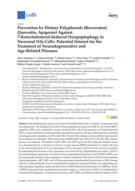 Prevention by Dietary Polyphenols (Resveratrol, Quercetin, Apigenin)